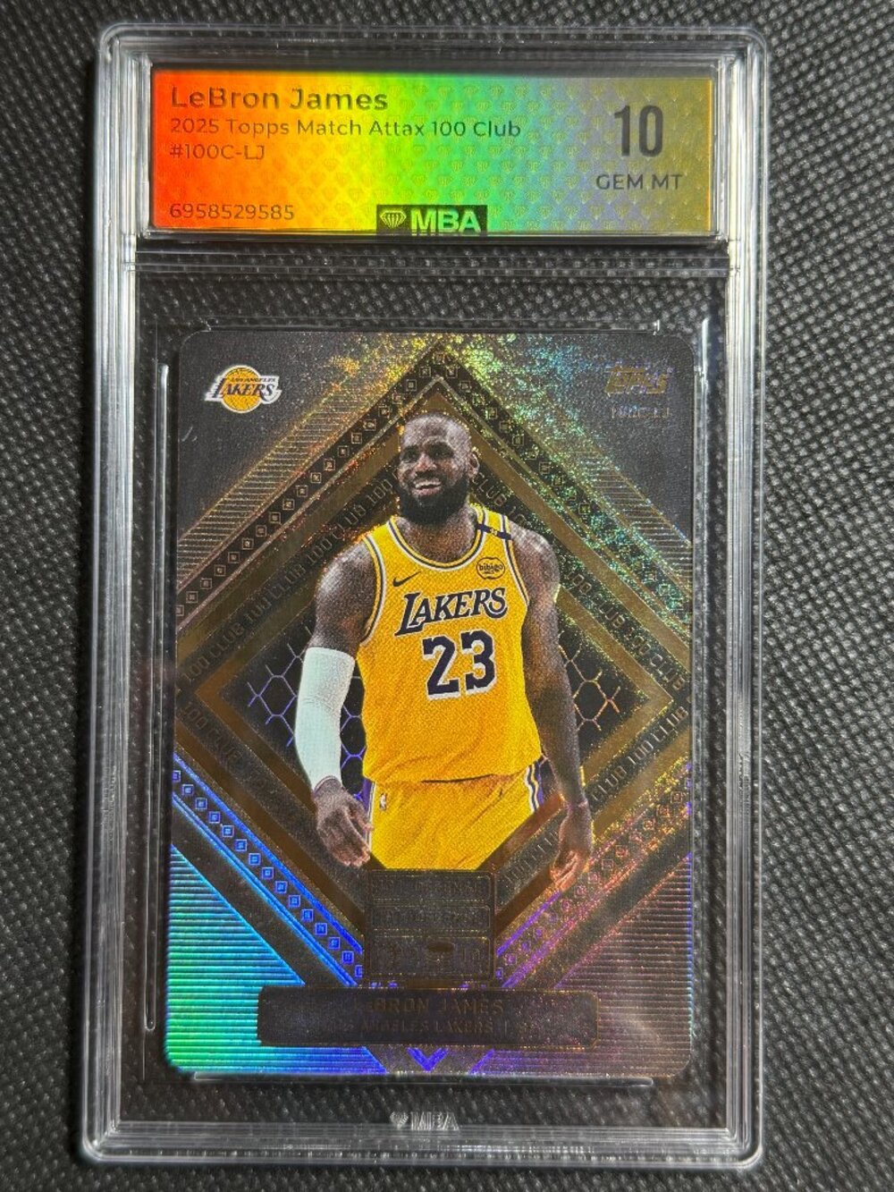 Topps 2025-26 Match Attax 100 Club LeBron James #100C-LJ Lakers MBA 10 GEM MINT